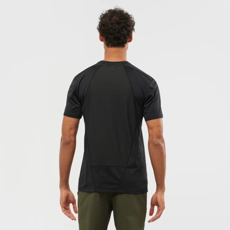 Black Salomon Outline Short Sleeve Men's T-Shirts | IE GD5231